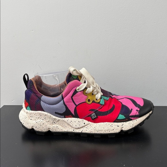 Flower Mountain Jin Lee Pampas Chance Sneakers lace up Pink Red Canvas US7.5 - Picture 4 of 14